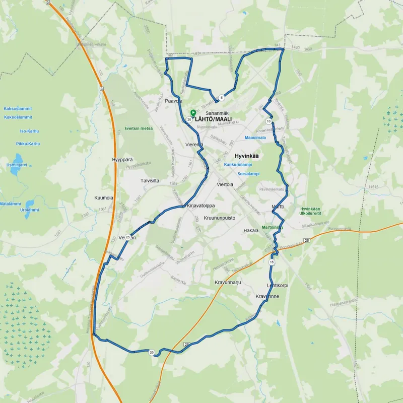Itsenäisyyspäivän juoksu – Suomi Hyvinkään kartalle